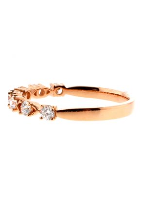 7 Stone, 2.5mm Ladies Diamond Ring with Milgrain Details in 18kt Rose Gold