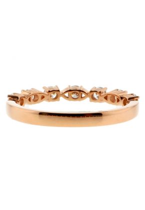 7 Stone, 2.5mm Ladies Diamond Ring with Milgrain Details in 18kt Rose Gold