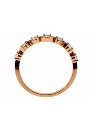 7 Stone, 2.5mm Ladies Diamond Ring with Milgrain Details in 18kt Rose Gold