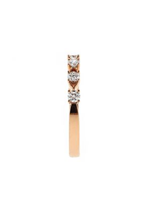 7 Stone, 2.5mm Ladies Diamond Ring with Milgrain Details in 18kt Rose Gold