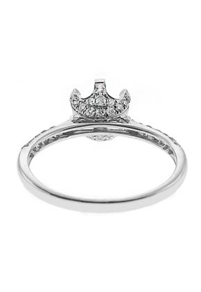 Semi Mount Engagement Ring with Diamonds on Basket, Prong, & Shank in 18k White Gold