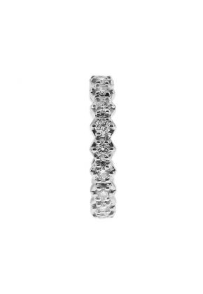 Hexagon Design Eternity Band with Diamonds in 18k White Gold