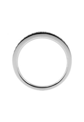 17 stone, 2mm Wide Ladies Single Row Diamond Wedding Band Ring in 18kt White Gold
