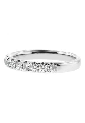 3mm 15 Stone Ladies Single Row Diamond Band Ring in 18kt White Gold