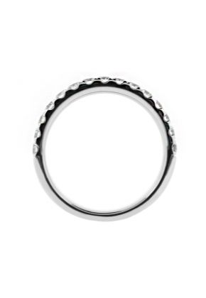 3mm 15 Stone Ladies Single Row Diamond Band Ring in 18kt White Gold