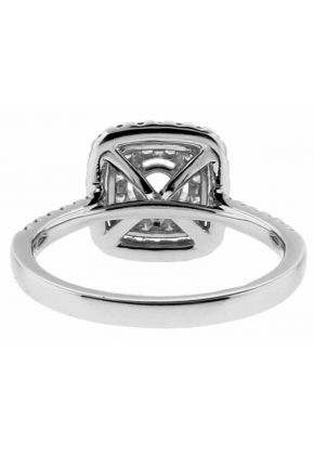 Diamond Double Square Halo Engagement Ring Semi Mount in 18kt White Gold