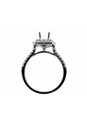 Diamond Double Square Halo Engagement Ring Semi Mount in 18kt White Gold