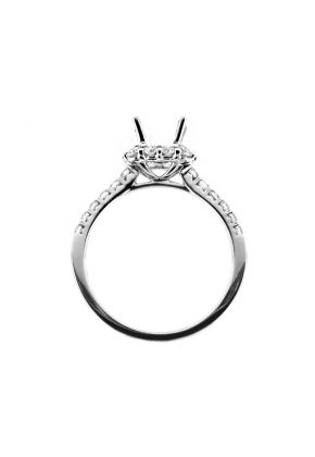 Diamond Square Halo Engagement Ring Semi Mount in 18kt White Gold