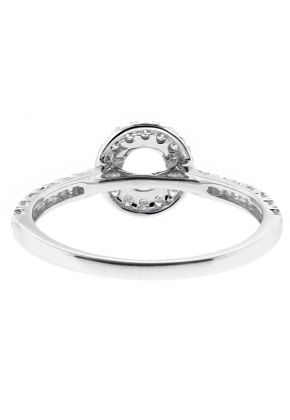Diamond Round Halo Engagement Ring Semi Mount in 18kt White Gold