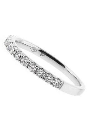 14 Stone Single Row 2mm Wide Ladies Diamond Band Ring in 18kt White Gold