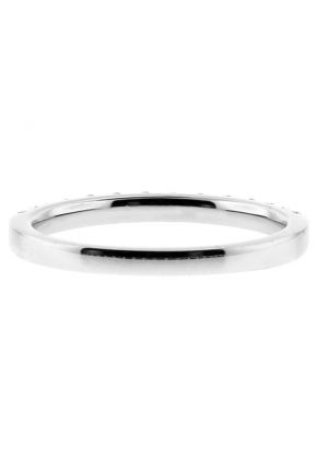 14 Stone Single Row 2mm Wide Ladies Diamond Band Ring in 18kt White Gold