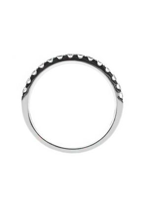 14 Stone Single Row 2mm Wide Ladies Diamond Band Ring in 18kt White Gold