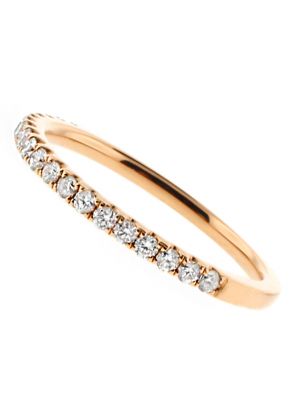 1.7mm Thin Single Row Diamond Ladies Wedding Band Ring in 18kt Rose Gold