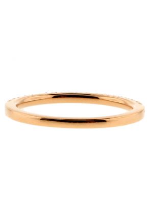 1.7mm Thin Single Row Diamond Ladies Wedding Band Ring in 18kt Rose Gold