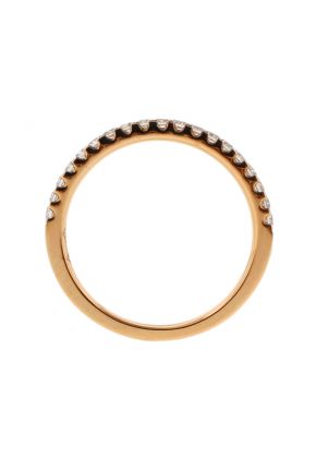 1.7mm Thin Single Row Diamond Ladies Wedding Band Ring in 18kt Rose Gold