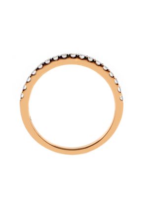 1.9mm Thin Single Row Diamond Ladies Wedding Band Ring in 18kt Rose Gold
