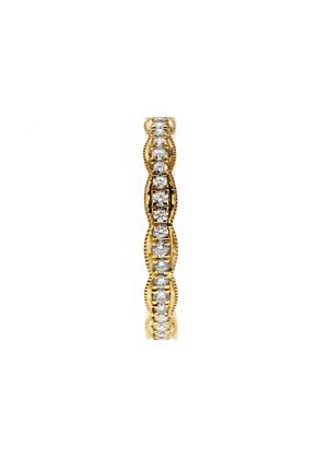 3mm Wide Single Row Eternity Band Ring in 18kt Yellow Gold