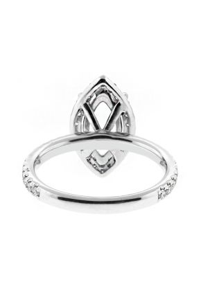 Marquise Halo Diamond Engagement Ring Semi Mount in 19kt White Gold