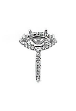 Marquise Halo Diamond Engagement Ring Semi Mount in 19kt White Gold