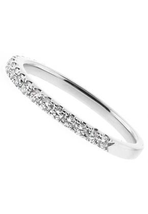 1.8mm Single Row Diamond Wedding Band in 18kt White Gold