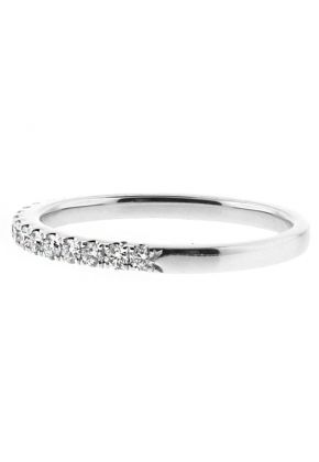 1.8mm Single Row Diamond Wedding Band in 18kt White Gold