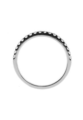 1.8mm Single Row Diamond Wedding Band in 18kt White Gold