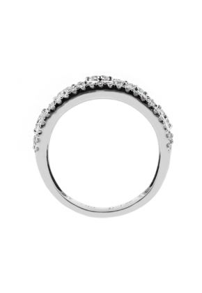 8.6mm Wide Ladies Diamond Fashion Right Hand Ring in 18kt White Gold