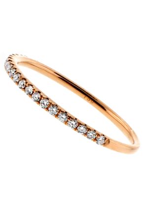 1.4mm Thin Single Row Diamond Wedding Band in 18kt Rose Gold