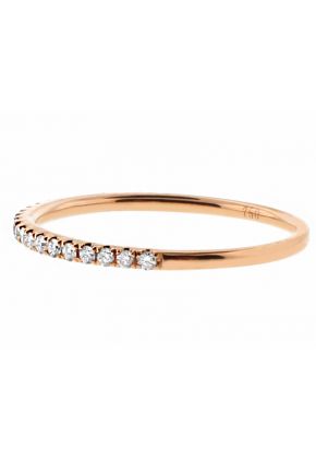 1.4mm Thin Single Row Diamond Wedding Band in 18kt Rose Gold