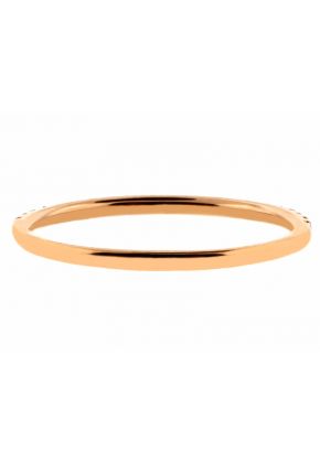 1.4mm Thin Single Row Diamond Wedding Band in 18kt Rose Gold