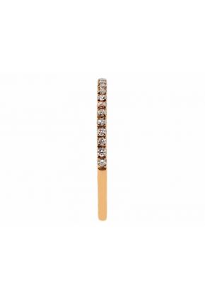 1.4mm Thin Single Row Diamond Wedding Band in 18kt Rose Gold