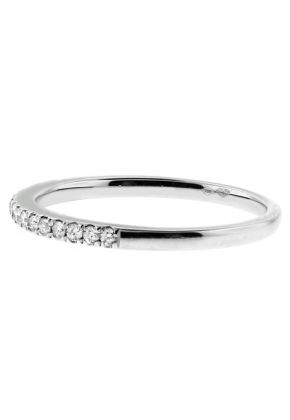1.8mm Thin Diamond Wedding Ring Band in 18kt White Gold