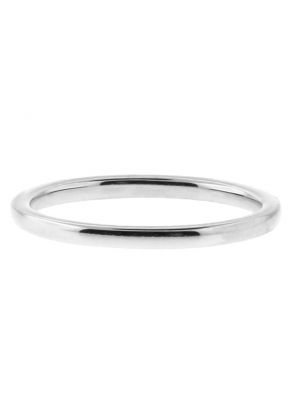 1.8mm Thin Diamond Wedding Ring Band in 18kt White Gold