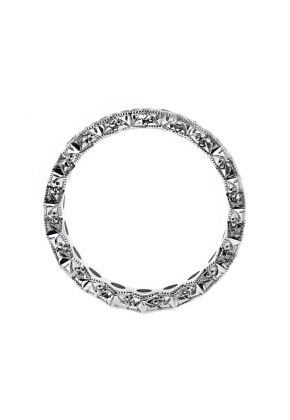 Hexagon Shaped Design Single Row Round Diamond Eternity Ring Band in 18kt White Gold