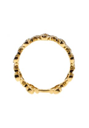 6.9mm Wide Open Clover Design Ladies Ring in 18kt Yellow Gold