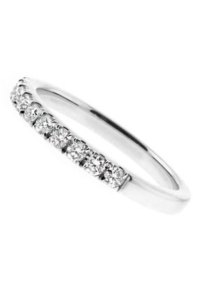 2.3mm Single Row 10 Stone Ladies Diamond Wedding Band in 18kt White Gold