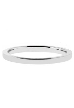 2mm Thin Single Row 18 Round Diamonds Wedding Band Ring in 18kt White Gold