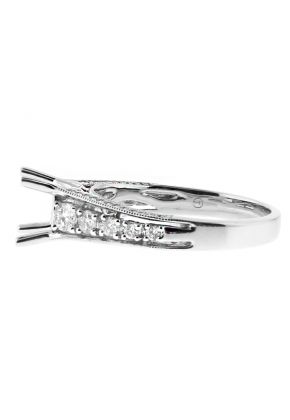 3 Sided, Graduating Shank, Diamond Engagement Ring Semi Mount