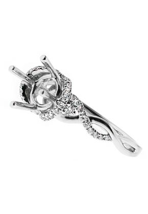 Graduating Twist Shank Diamond Engagement Ring Semi Mount