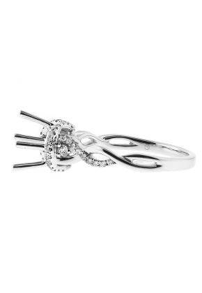 Graduating Twist Shank Diamond Engagement Ring Semi Mount