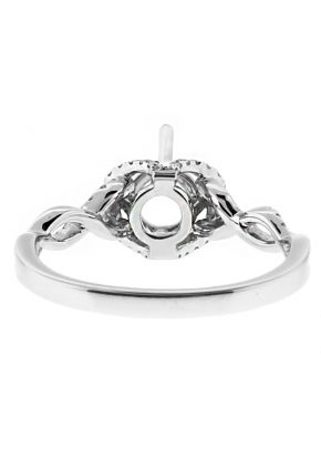 Graduating Twist Shank Diamond Engagement Ring Semi Mount
