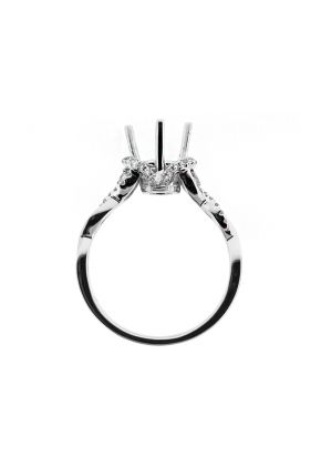 Graduating Twist Shank Diamond Engagement Ring Semi Mount