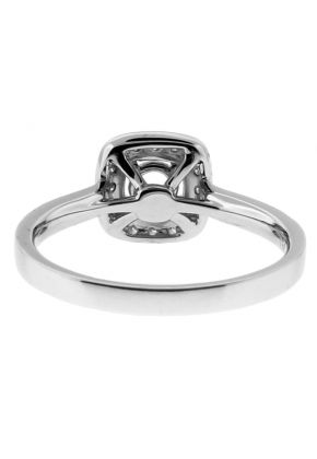 Picture Frame Halo, Milgrain Detail, Diamond Engagement Ring Semi Mount in 18kt White Gold