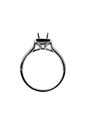 Picture Frame Halo, Milgrain Detail, Diamond Engagement Ring Semi Mount in 18kt White Gold