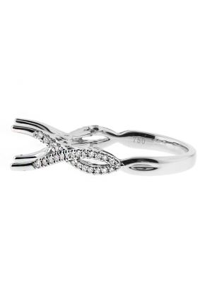 Open Diamond Twist with Scrolled Sides with hidden Diamonds, Engagement RIng Semi Mount