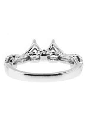 Open Diamond Twist with Scrolled Sides with hidden Diamonds, Engagement RIng Semi Mount