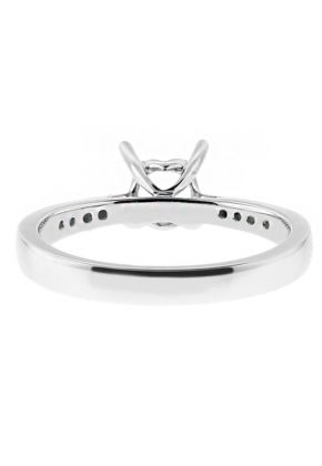 Very Thin Graduating Diamonds, Engagement Ring Semi Mount in 18kt White Gold