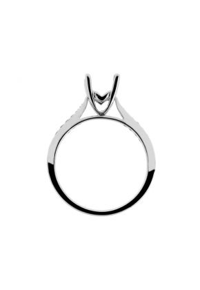 Very Thin Graduating Diamonds, Engagement Ring Semi Mount in 18kt White Gold