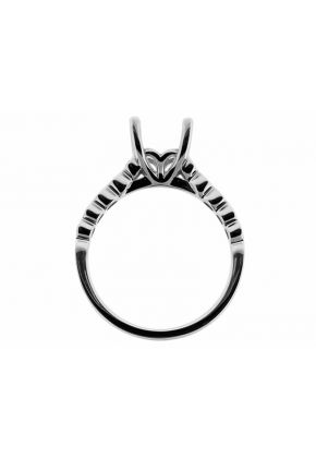 Single Row of Round Diamonds Set in Bezel, Engagement Ring Semi Mount in 18kt White Gold