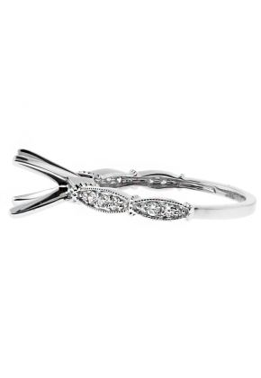 Round Diamonds Set in Marquise Shaped Patterns Diamond Engagement Ring Semi Mount